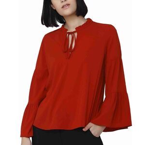 Vera Moda Blouse Bell Sleeves Ketchup Red Women's S NWT